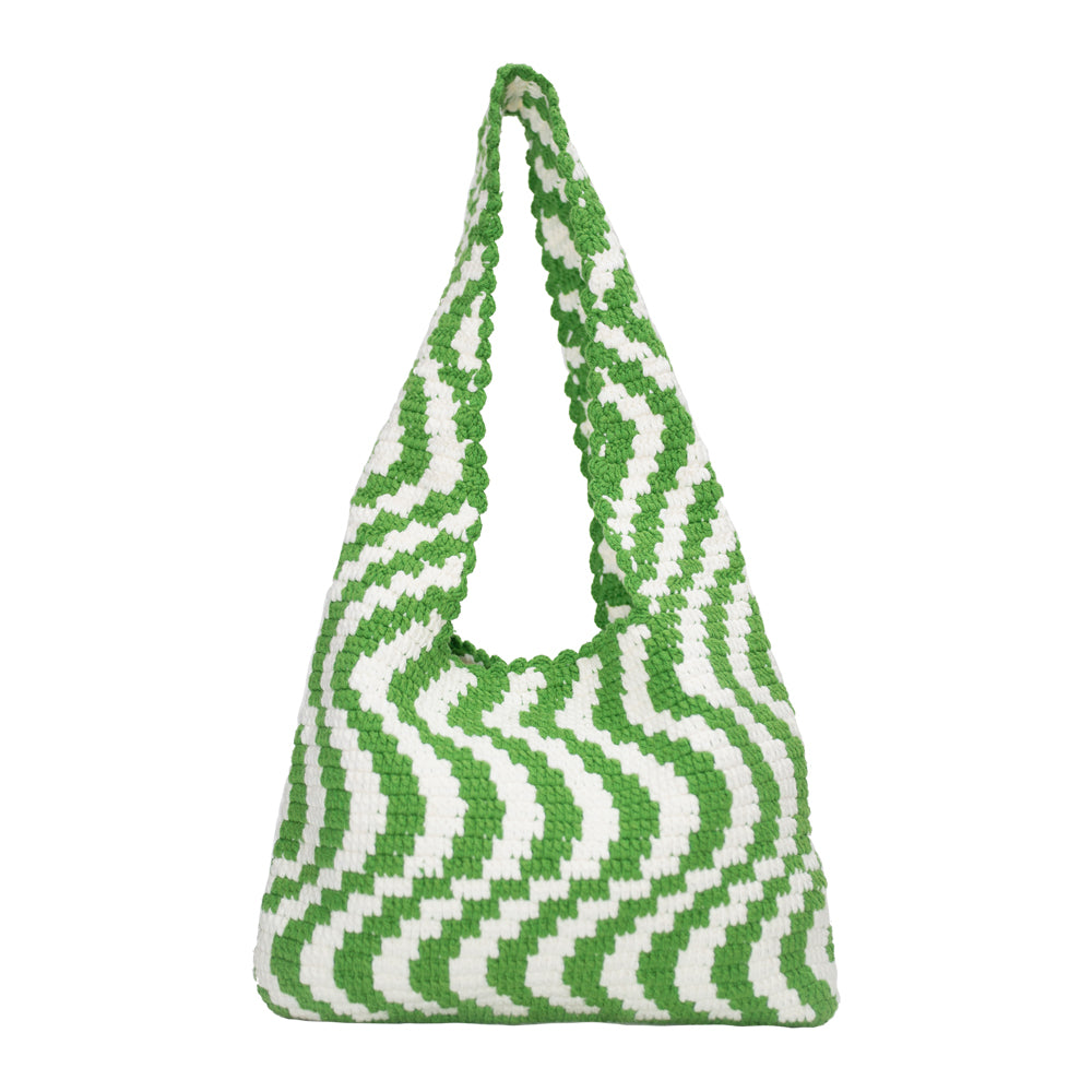 Lamsa Bekaa x Slow Factory | Green and White Waves Bag